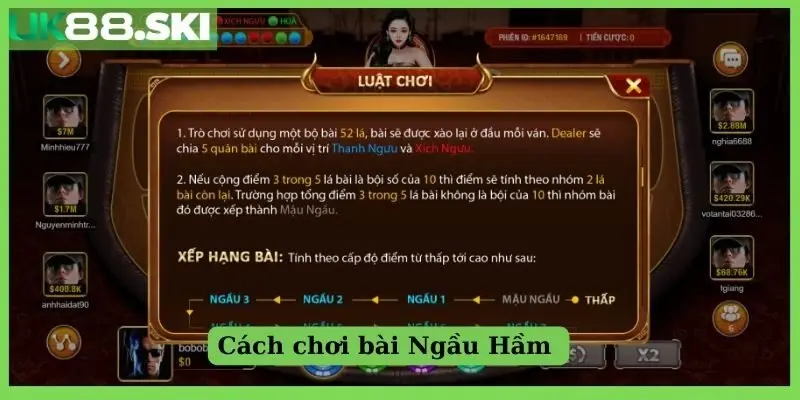 Cách chơi bài Ngầu Hầm
